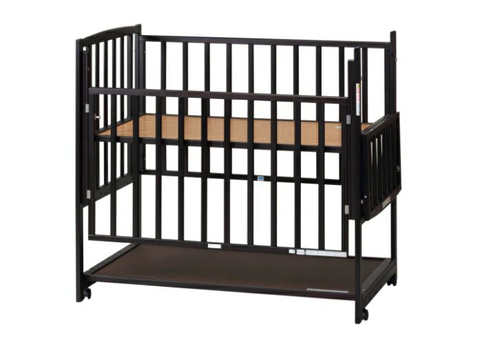 ハイタイプベッド ツーオープン ヤマサキ(Yamasaki) 標準サイズベビーベッド【レンタル|選べる3色|小物置き板付】