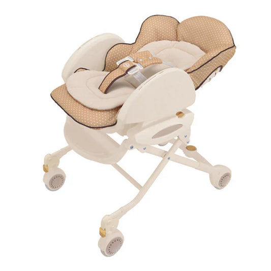 ハイローベッド&チェア コンパクト ニュースウィング ベージュドット アップリカ(Aprica) 手動 ハイローチェア・ベビーラック【レンタル】