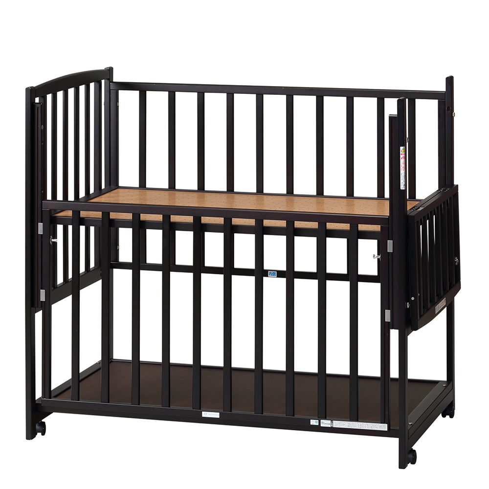 ハイタイプベッド ツーオープン ヤマサキ(Yamasaki) 標準サイズベビーベッド【レンタル|選べる3色|小物置き板付】