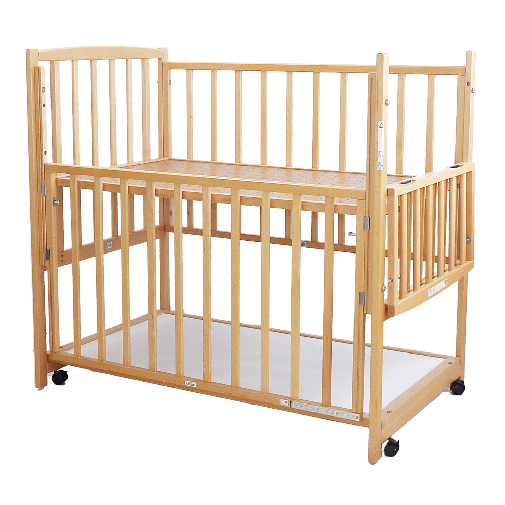 ハイタイプベッド ツーオープン ヤマサキ(Yamasaki) 標準サイズベビーベッド【レンタル|選べる3色|小物置き板付】