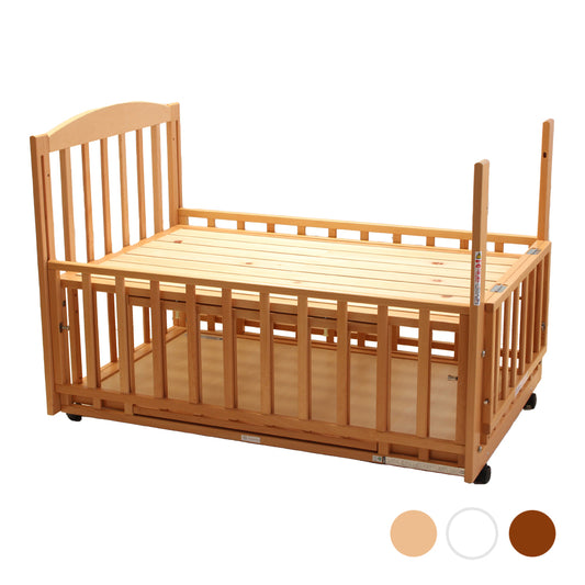 【今だけベッドガード付き】スリーオープンベッド すのこ b-side ビーサイド DX ヤマサキ(Yamasaki) 標準サイズベビーベッド【レンタル|選べる3色|ベッドガード付|小物置き板付】