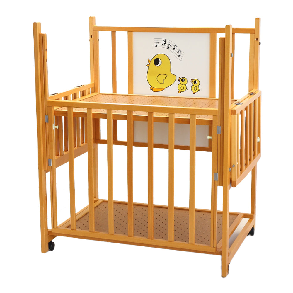 【レンタル延長】スリーオープンコンパクト ヒヨコ柄 ヤマサキ(Yamasaki) ミニサイズベビーベッド