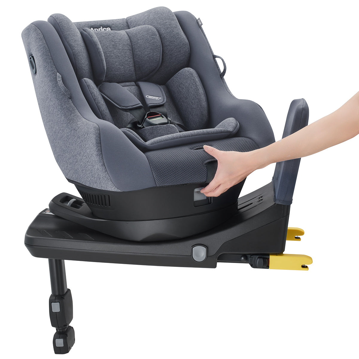 【販売品】【新生児~4歳頃まで】アップリカ クルリラプラスライトAB | ISOFIX対応 回転式チャイルドシート | 新生児から使えるチャイルドシート ネイビーNV2221674、グレーGR2221673