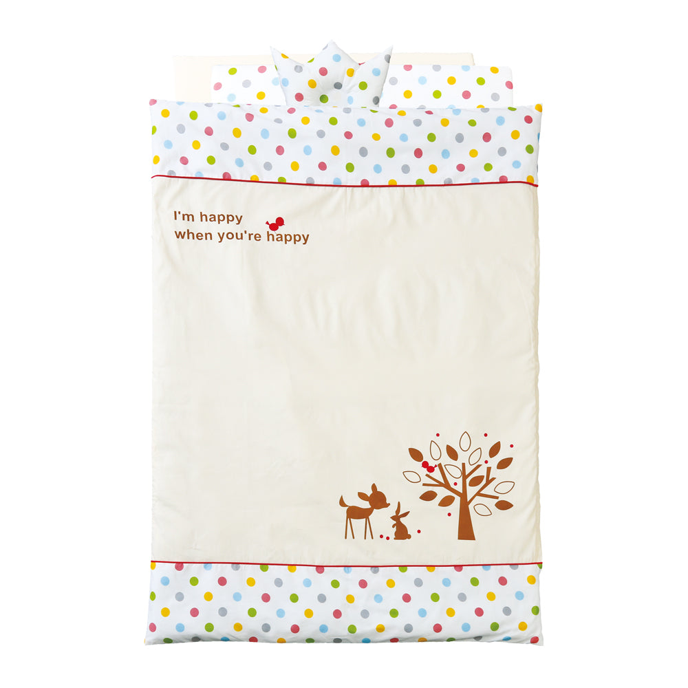 【レンタル延長】バンビ パステルドット 洗える組布団12点セット ベビー布団