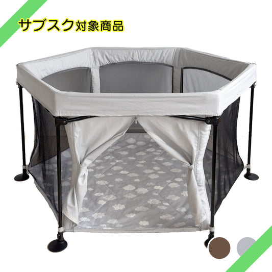 【サブスク対象商品】【本州往復送料無料】洗えてたためるポータブルベビーサークル 日本育児 ベビーサークル【サブスク型レンタル:最大延長回数7回】