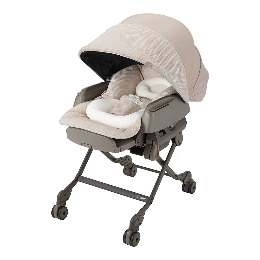 【レンタル延長】ホワイトレーベル ネムリラ AUTO SWING BEDi Long スリープシェル EG+ ミルキーベージュ コンビ(Combi) 電動ベビーラック