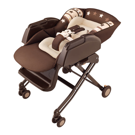ハイローベッド&チェア ニューボーン イージーウォッシュ チョコレート アップリカ(Aprica) 手動 ハイローチェア・ベビーラック【レンタル】