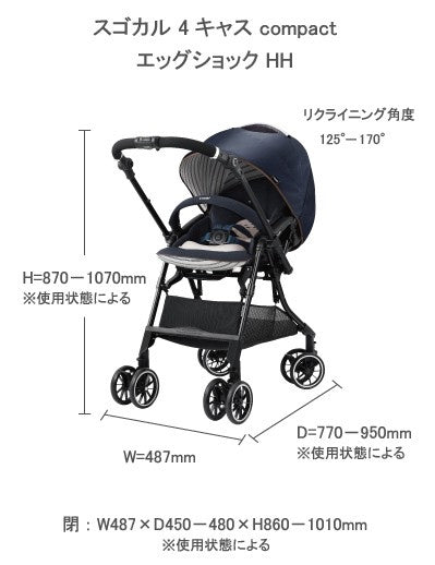 スゴカル 4キャス compact エッグショック HH フューシャピンク コンビ(Combi) ホワイトレーベル ベビーカー【レンタル】