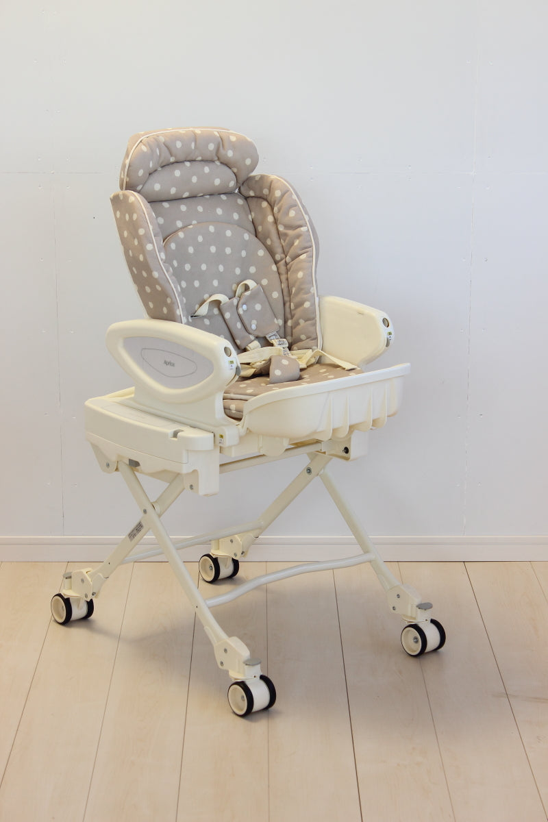 【期間限定2ヶ月間6270円特価】ハイローベッド&チェア ココ・チーノ シープドット アップリカ(Aprica) 手動 ハイローチェア・ベビーラック【レンタル】